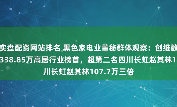实盘配资网站排名 黑色家电业董秘群体观察：创维数字张知年薪338.85万高居行业榜首，超第二名四川长虹赵其林107.7万三倍