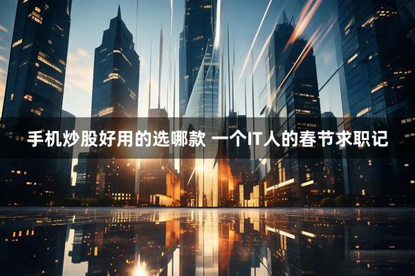 手机炒股好用的选哪款 一个IT人的春节求职记